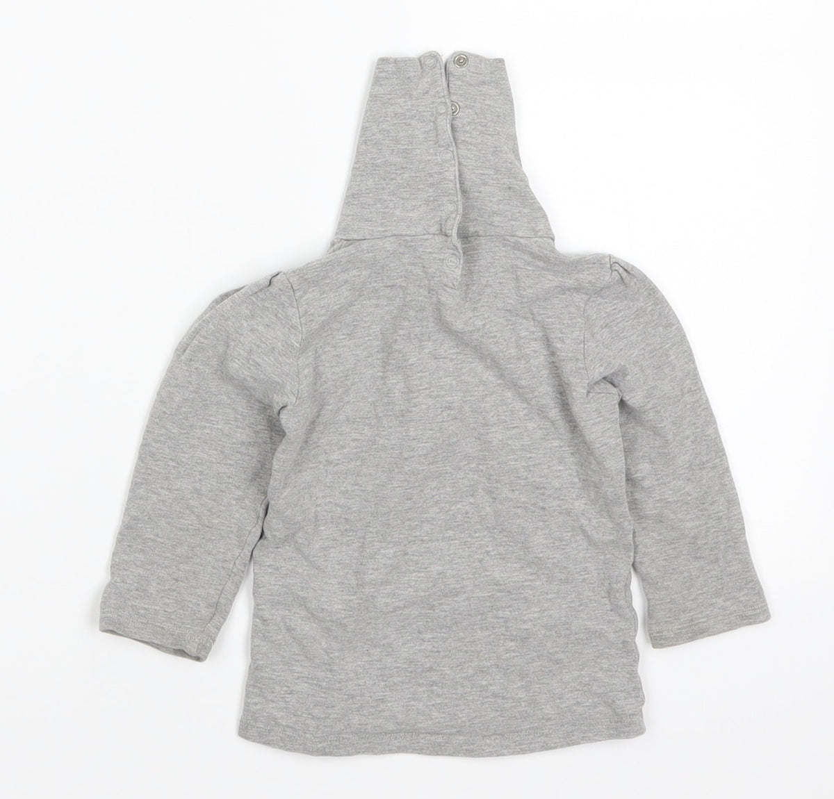 Back view of Preworn girls’ grey basic t-shirt, size 2, years
