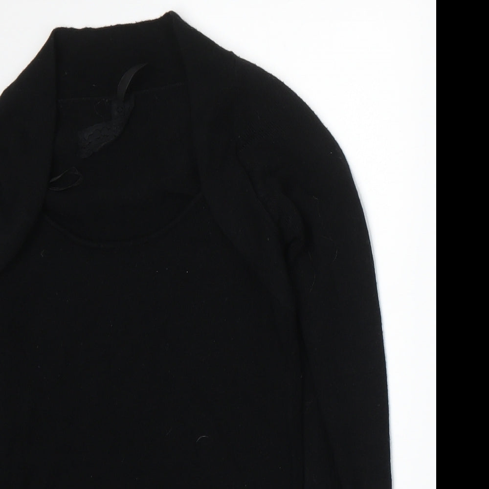 Close-up detail of Evie women’s black jumper, size UK 6