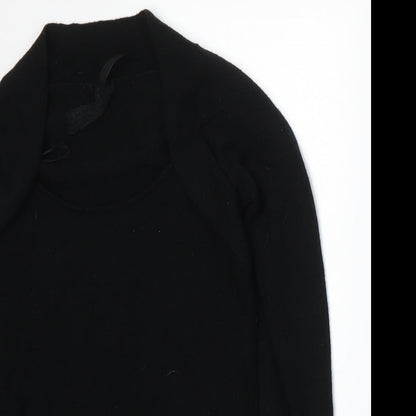 Close-up detail of Evie women’s black jumper, size UK 6