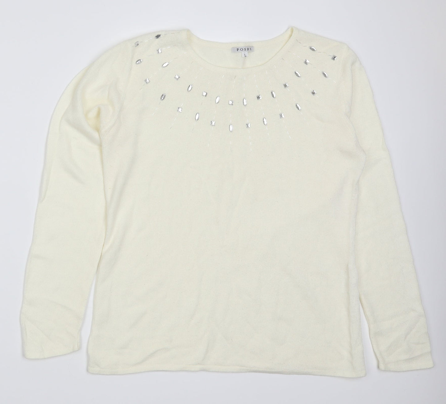 Fosby Womens Ivory   Pullover Jumper Size L