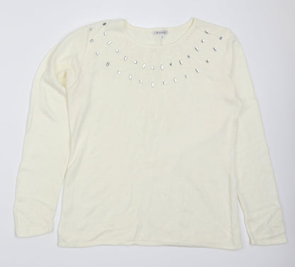 Fosby Womens Ivory   Pullover Jumper Size L