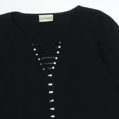 Roman Womens Black   Pullover Jumper Size S