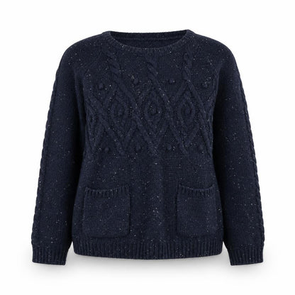 Front view of Papaya women’s blue jumper, size UK 8