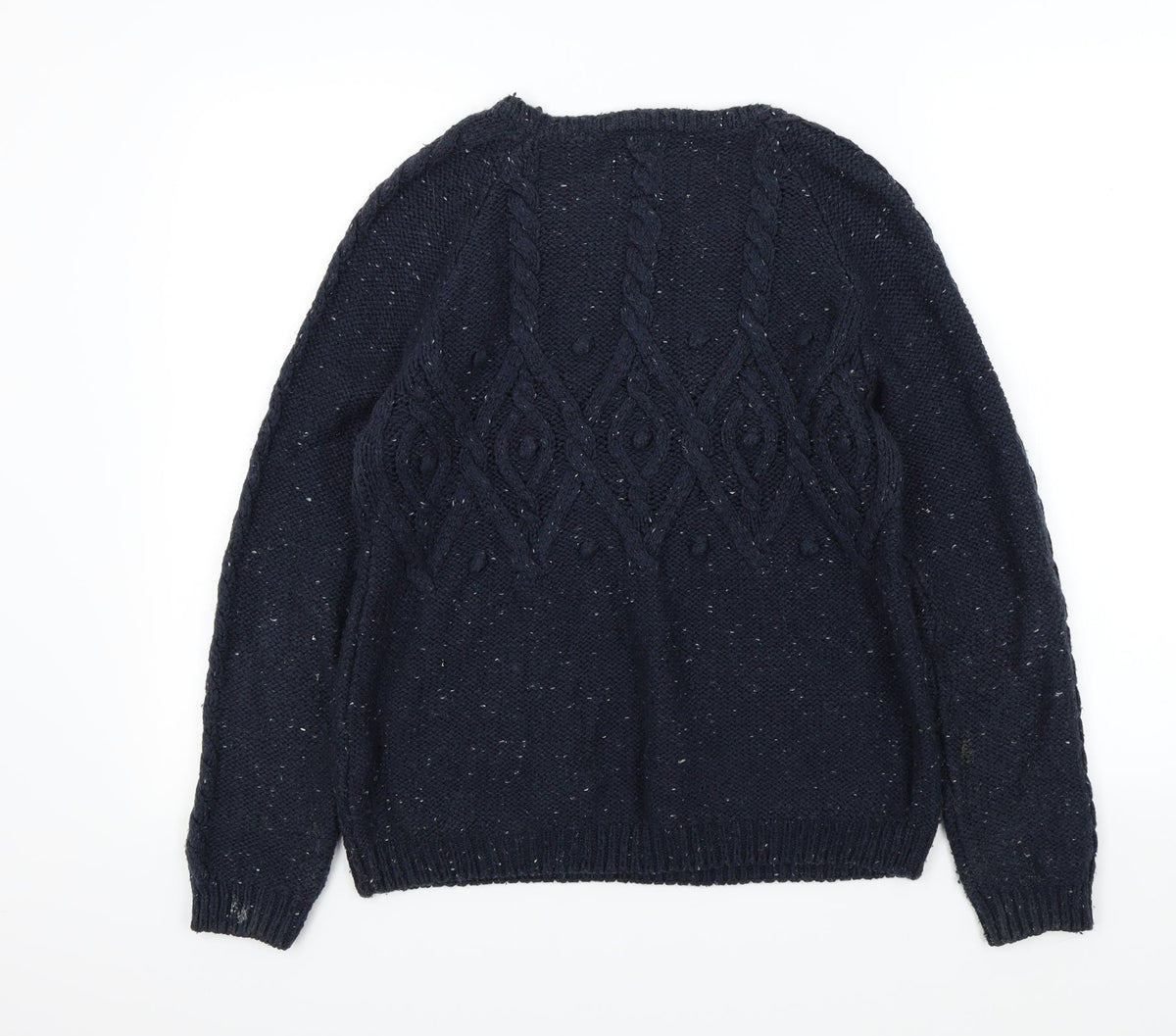 Back view of Papaya women’s blue jumper, size UK 8