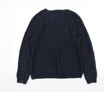 Back view of Papaya women’s blue jumper, size UK 8