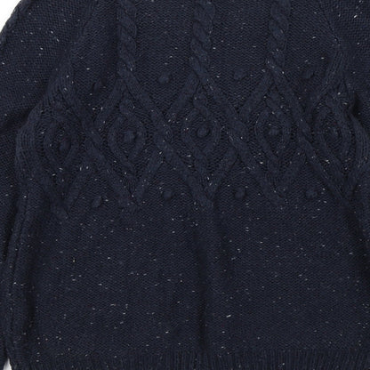 Brand and care label for Papaya women’s blue jumper, size UK 8