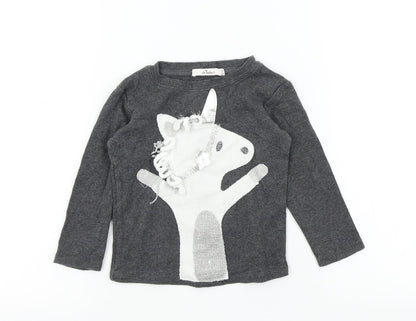 oh baby Baby Grey Colourblock  Basic T-Shirt Size 18-24 Months