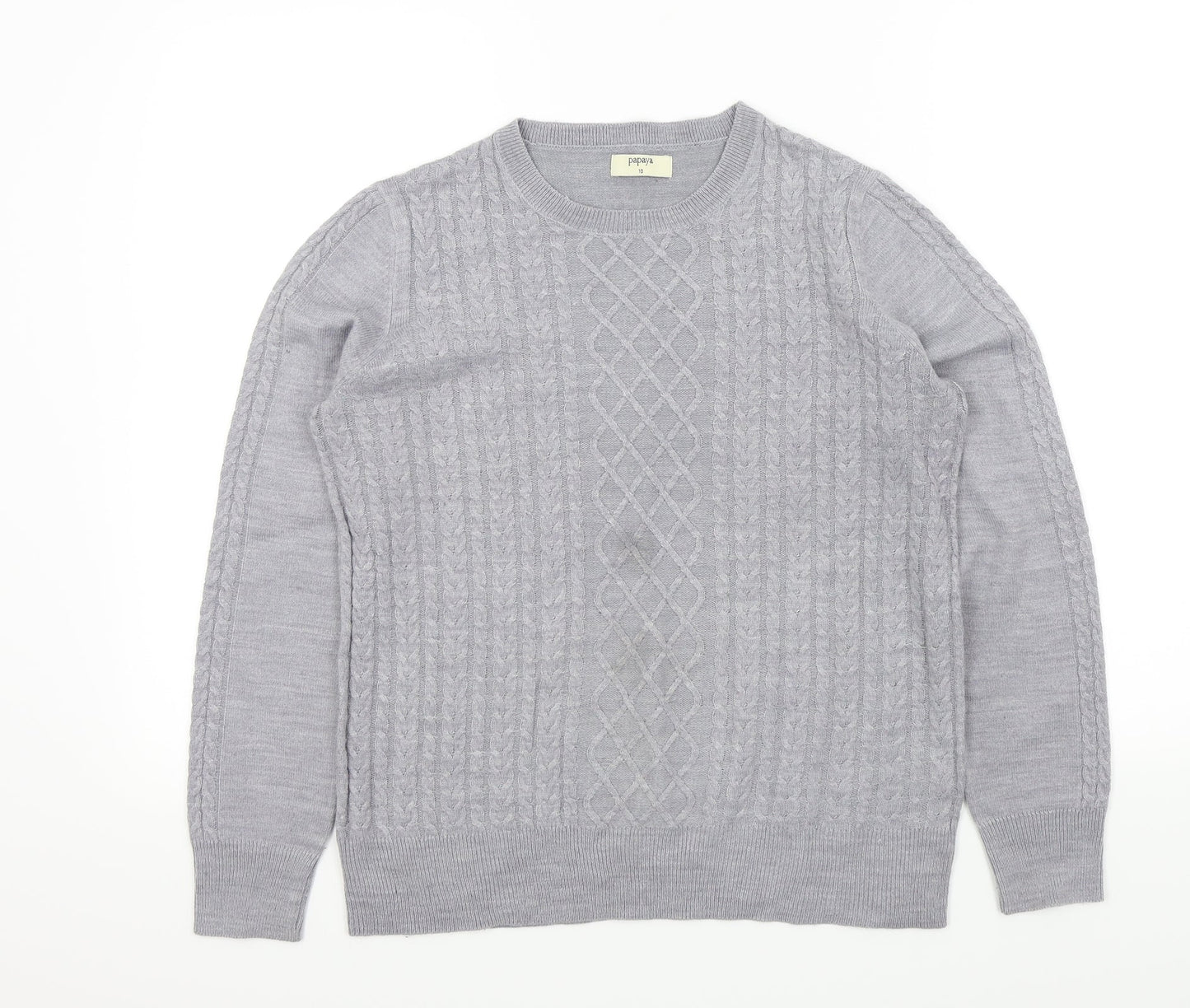 Papaya Womens Grey   Henley Jumper Size 10