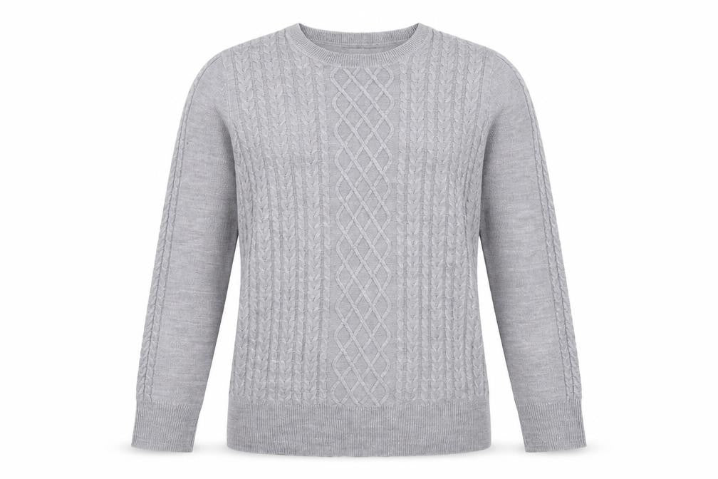 Front view of Papaya women’s grey henley jumper, size UK 10