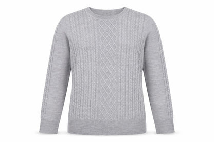 Front view of Papaya women’s grey henley jumper, size UK 10