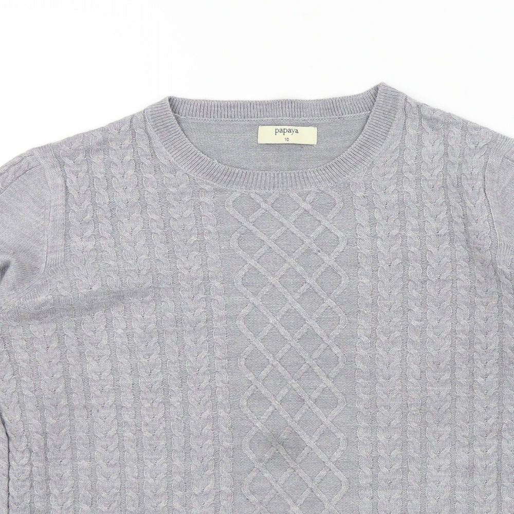 Papaya Womens Grey   Henley Jumper Size 10