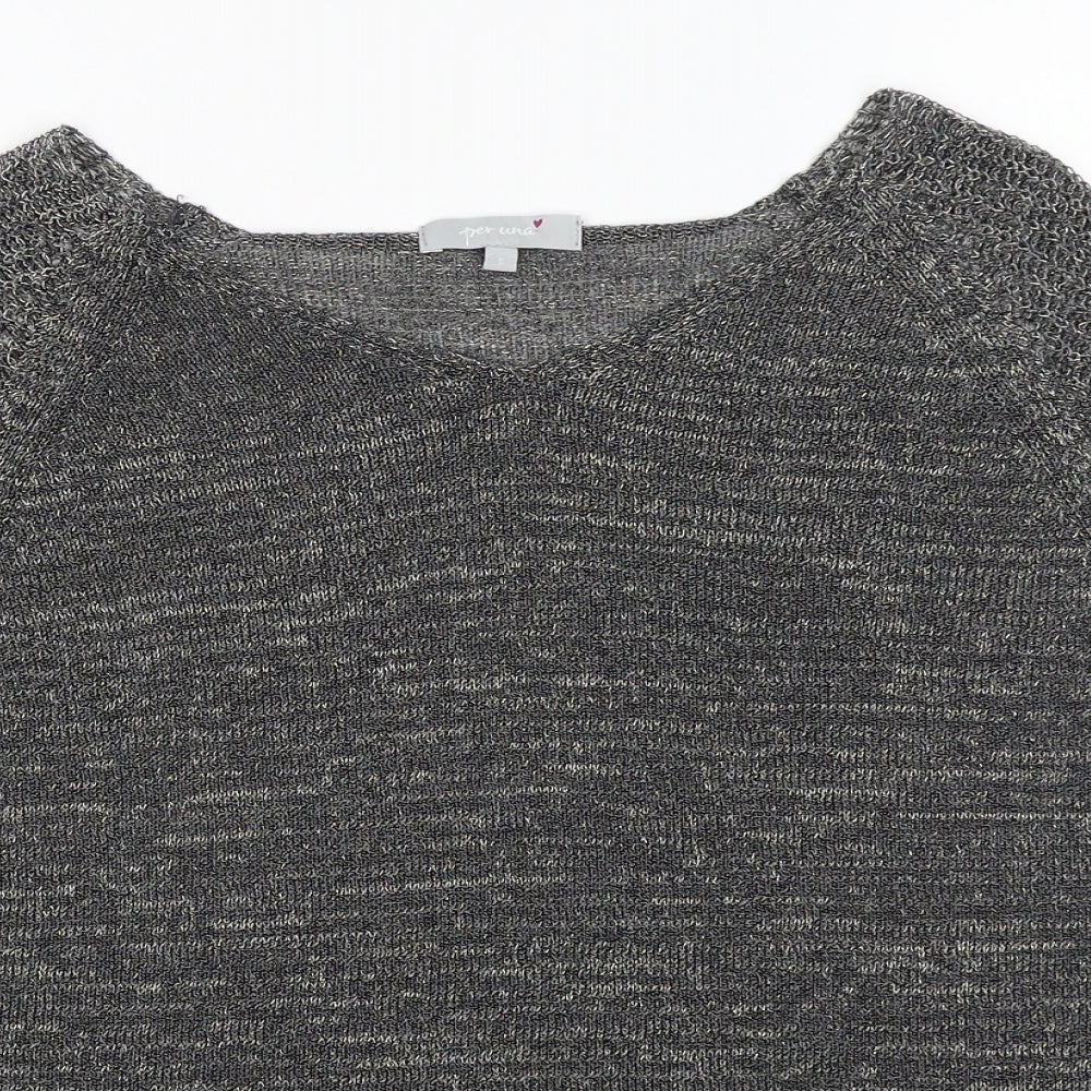 Per Una Womens Grey   Basic T-Shirt Size S