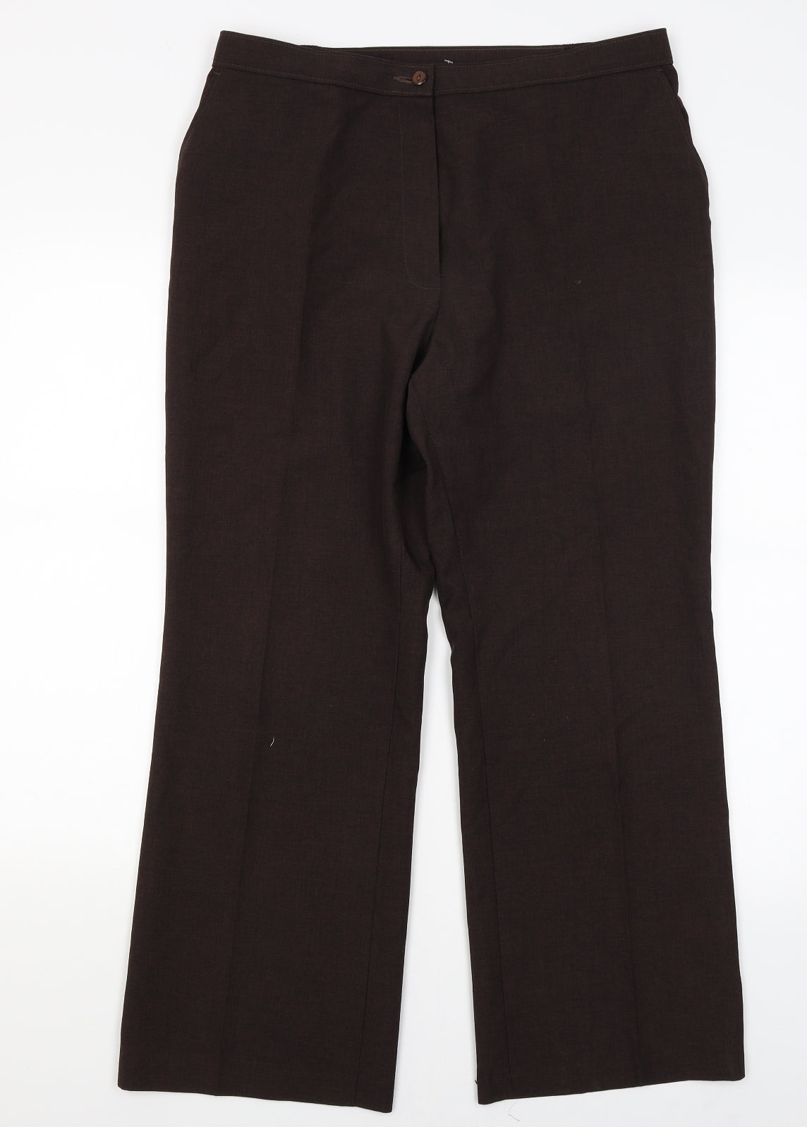 M&S Womens Brown   Dress Pants Trousers Size 16 L27 in
