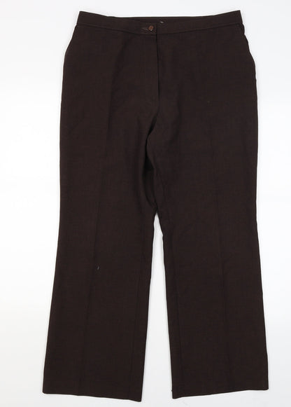 M&S Womens Brown   Dress Pants Trousers Size 16 L27 in