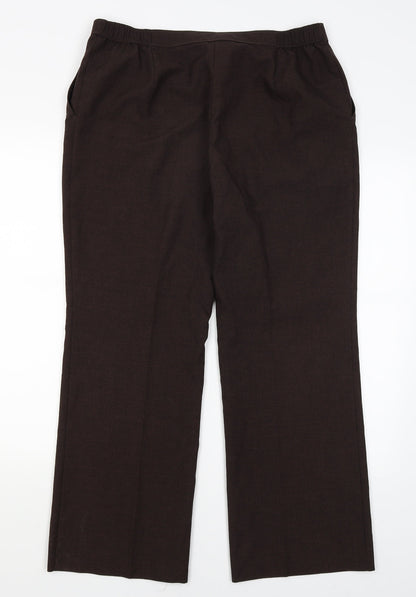 M&S Womens Brown   Dress Pants Trousers Size 16 L27 in