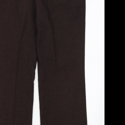 M&S Womens Brown   Dress Pants Trousers Size 16 L27 in
