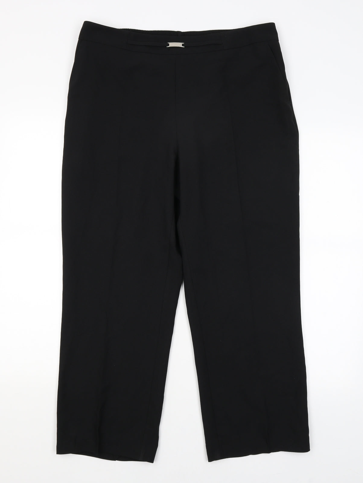 Womens UK Size 14 BHS Regular Fit Dress Pants Black Trousers