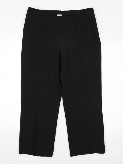 Womens UK Size 14 BHS Regular Fit Dress Pants Black Trousers