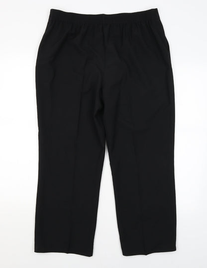 Womens UK Size 14 BHS Regular Fit Dress Pants Black Trousers