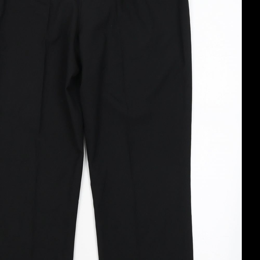 Womens UK Size 14 BHS Regular Fit Dress Pants Black Trousers