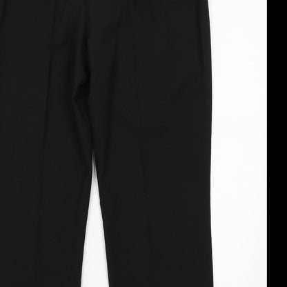 Womens UK Size 14 BHS Regular Fit Dress Pants Black Trousers