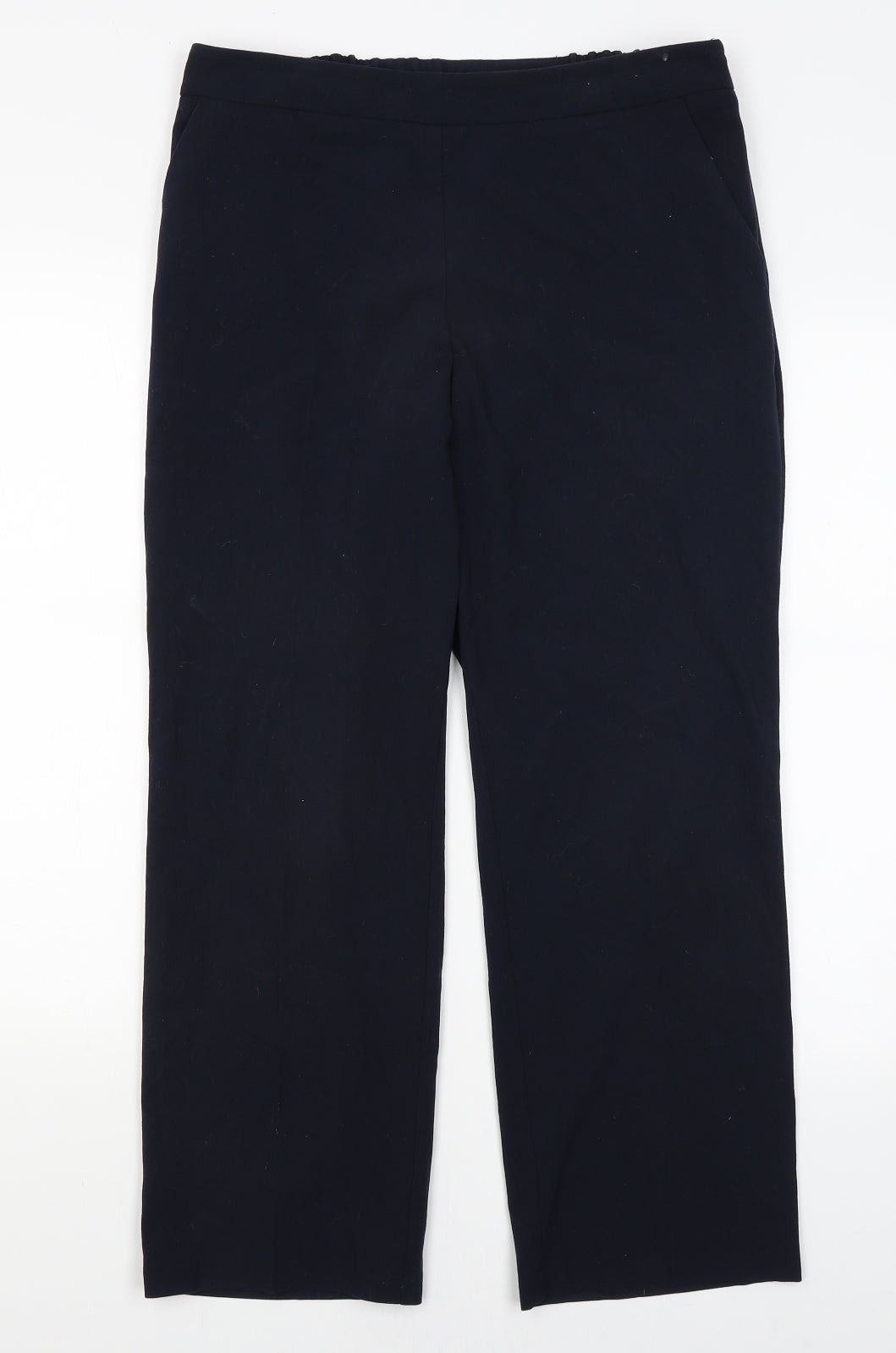 Womens UK Size 14 M&S Regular Fit Dress Pants Blue Trousers