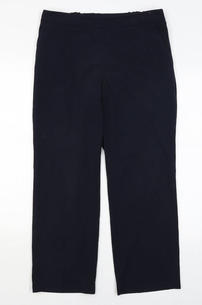 Womens UK Size 14 M&S Regular Fit Dress Pants Blue Trousers