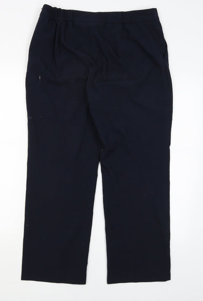 Womens UK Size 14 M&S Regular Fit Dress Pants Blue Trousers
