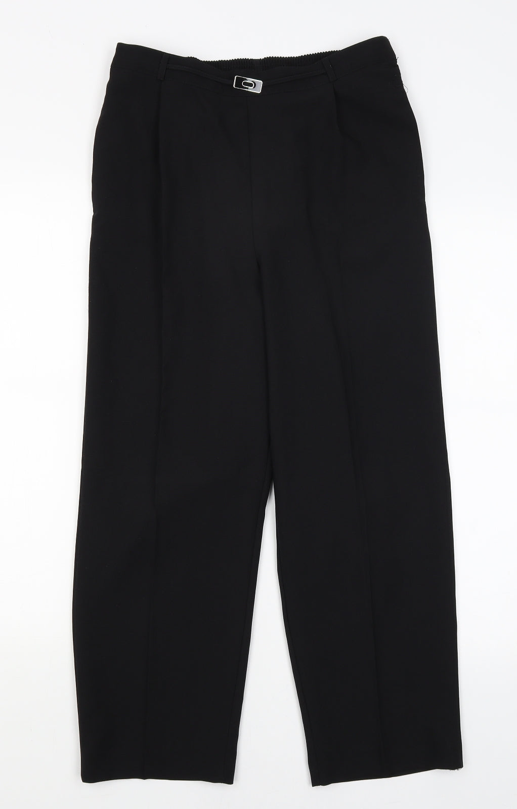 Womens UK Size 10 BM Regular Fit Dress Pants Black Trousers