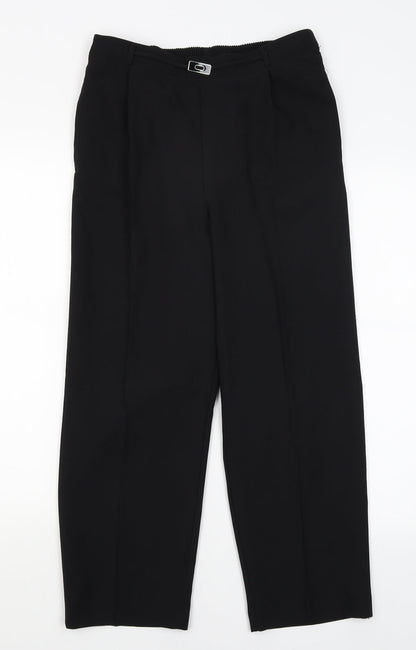 Womens UK Size 10 BM Regular Fit Dress Pants Black Trousers