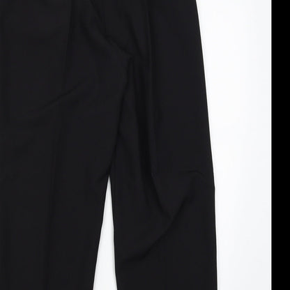 Womens UK Size 10 BM Regular Fit Dress Pants Black Trousers