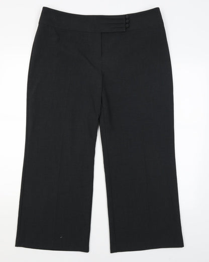 Womens UK Size 16 M&S Regular Fit Dress Pants Black Trousers