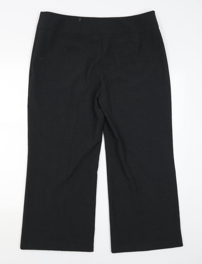 Womens UK Size 16 M&S Regular Fit Dress Pants Black Trousers