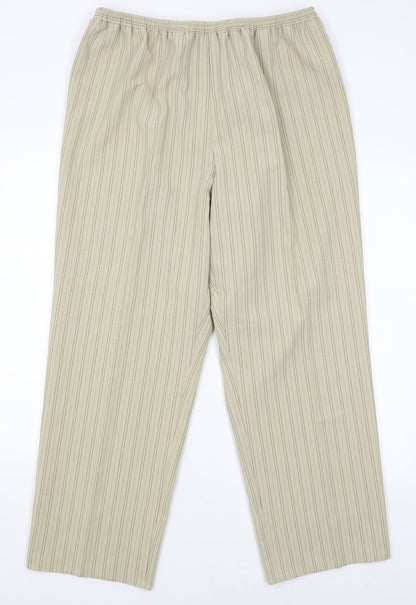 Classics Womens Beige Striped  Trousers  Size 20 L29 in