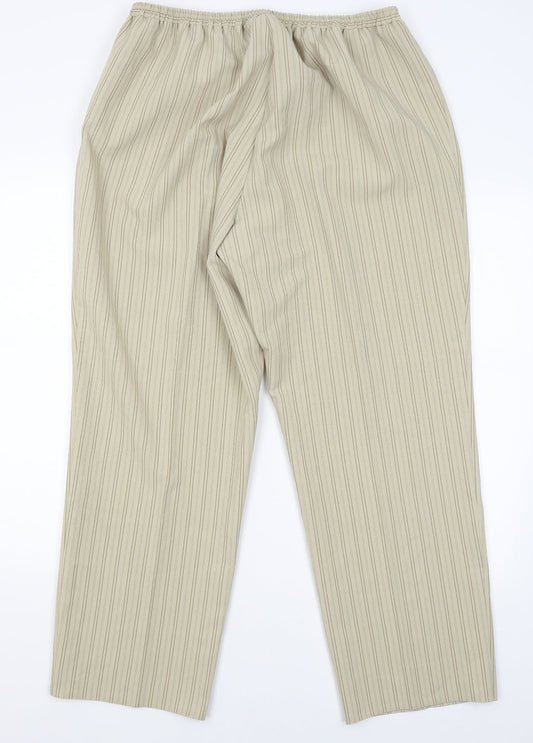 Classics Womens Beige Striped  Trousers  Size 20 L29 in