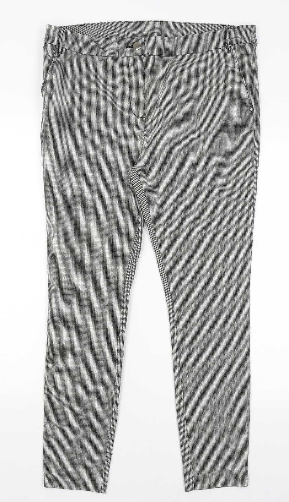 TU Womens Green Houndstooth  Trousers  Size 16 L27 in