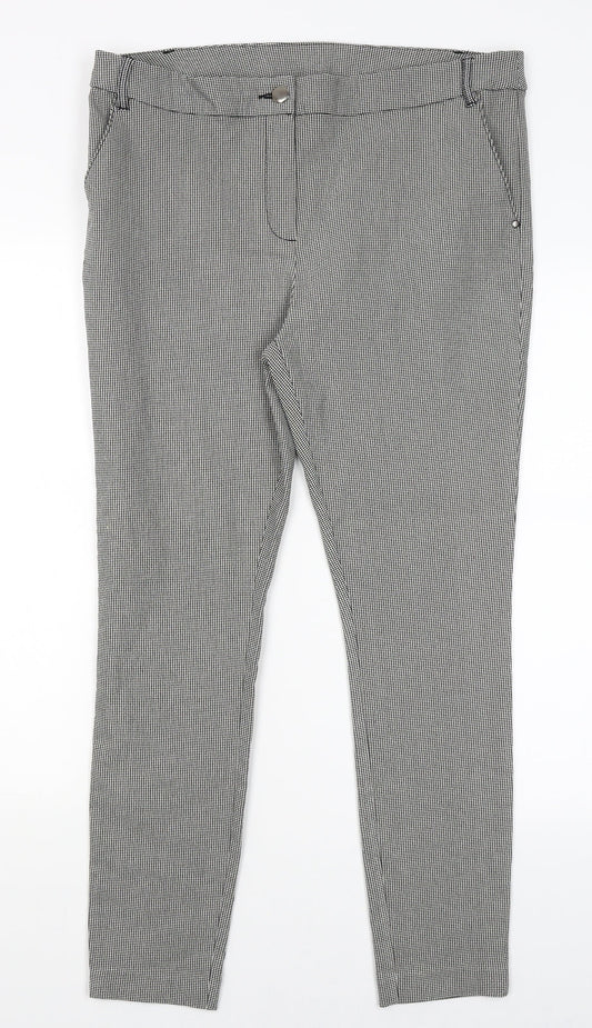TU Womens Green Houndstooth  Trousers  Size 16 L27 in