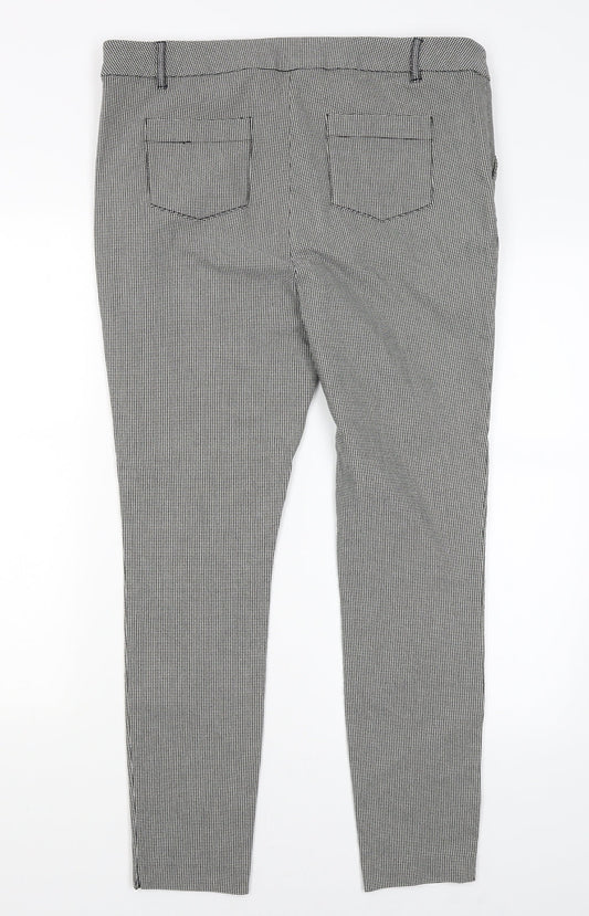 TU Womens Green Houndstooth  Trousers  Size 16 L27 in