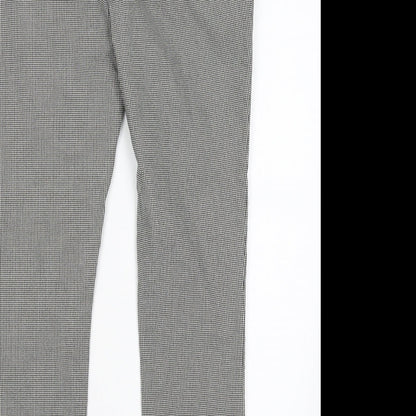 TU Womens Green Houndstooth  Trousers  Size 16 L27 in