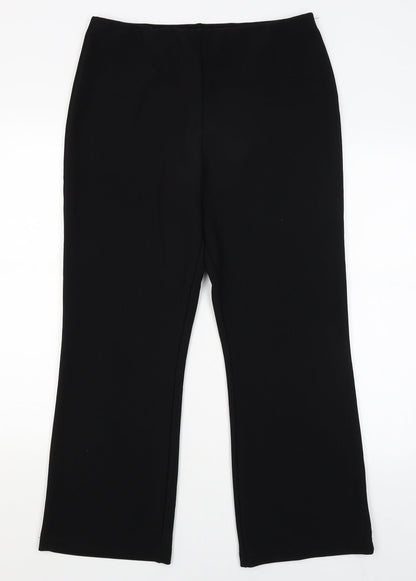 Womens UK Size 16 Xe Regular Fit Capri Black Trousers