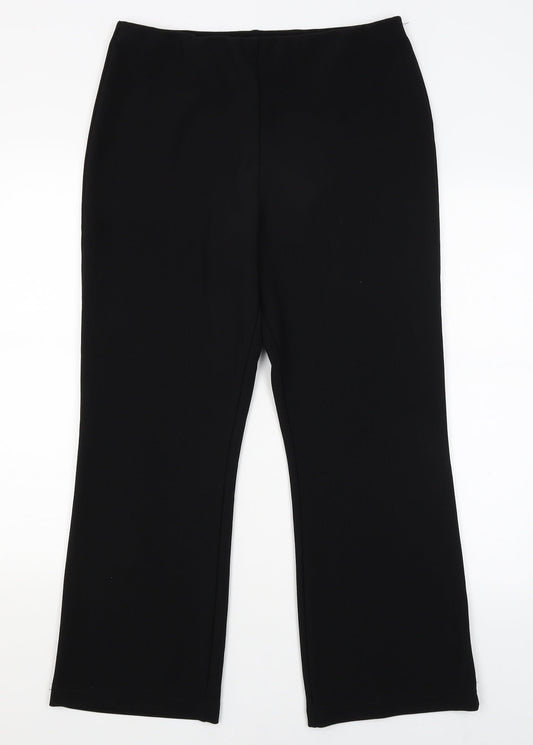 Womens UK Size 16 Xe Regular Fit Capri Black Trousers