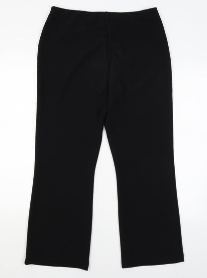 Womens UK Size 16 Xe Regular Fit Capri Black Trousers