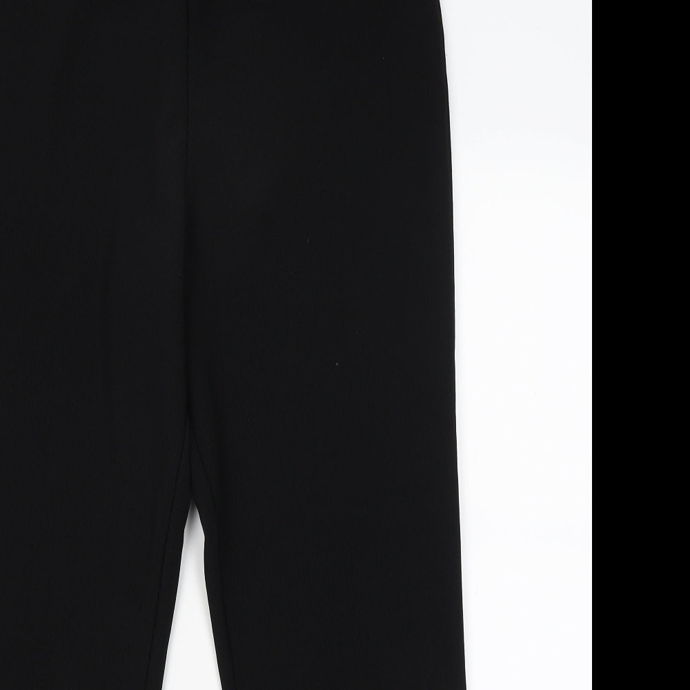 Womens UK Size 16 Xe Regular Fit Capri Black Trousers