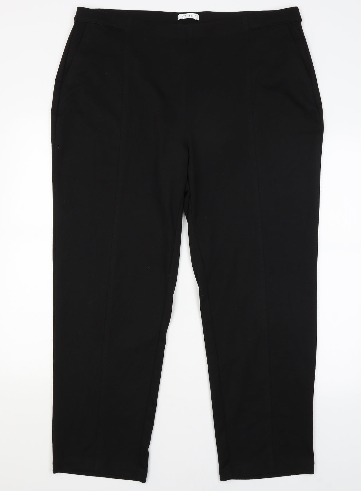 M&S Womens Black   Trousers  Size 20 L28 in