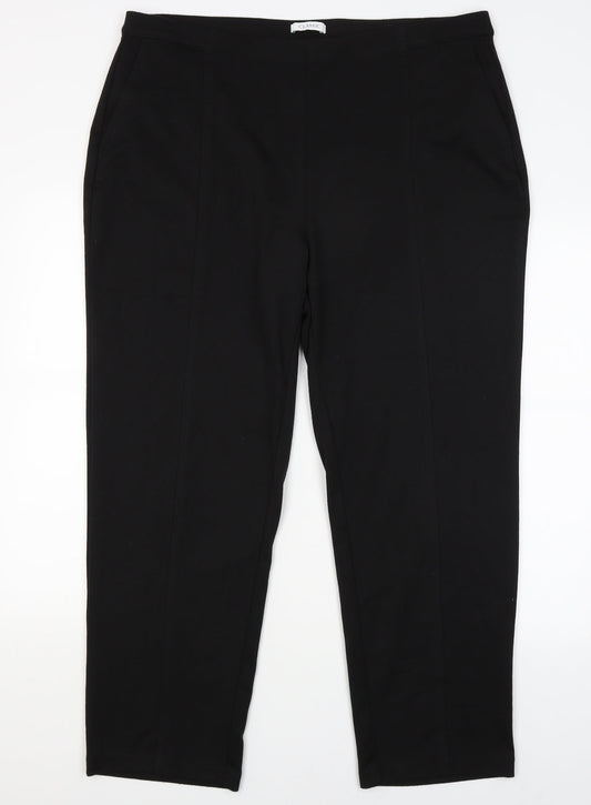 M&S Womens Black   Trousers  Size 20 L28 in