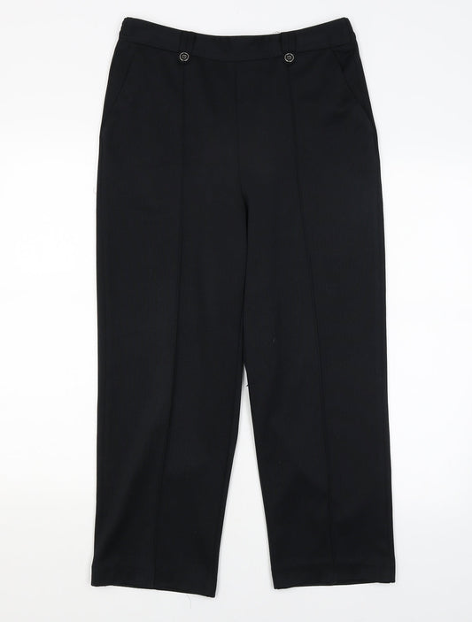 Womens UK Size 10 BM Regular Fit Dress Pants Blue Trousers