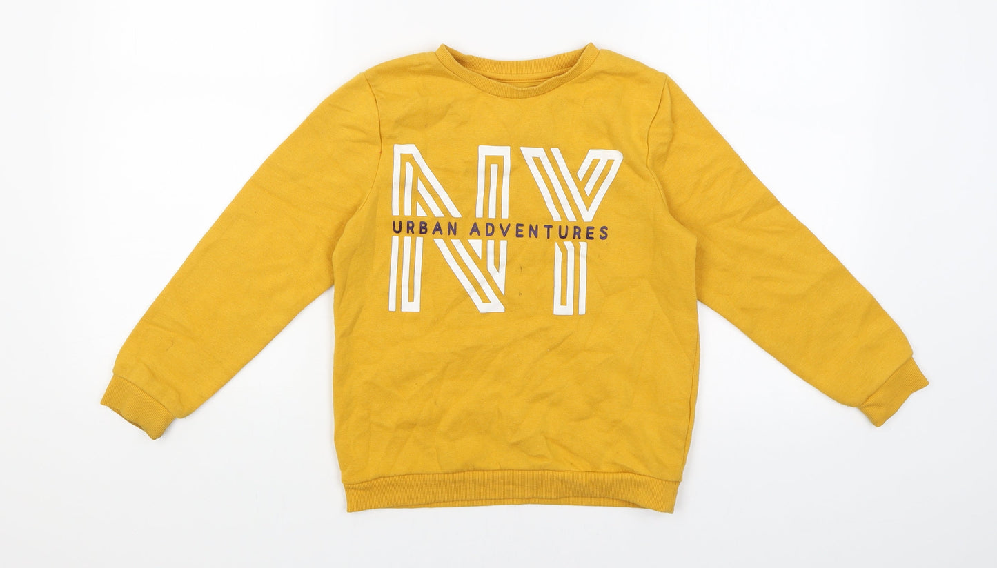 Primark Boys Yellow   Pullover Sweatshirt Size 8-9 Years  - Urban Adventure