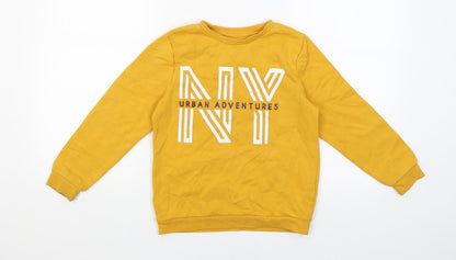 Primark Boys Yellow   Pullover Sweatshirt Size 8-9 Years  - Urban Adventure