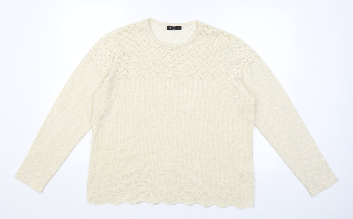 Bonmarché Womens Gold Pullover Jumper Size L