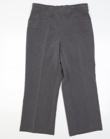Womens UK Size 16 Preworn Regular Fit Dress Pants Grey Trousers